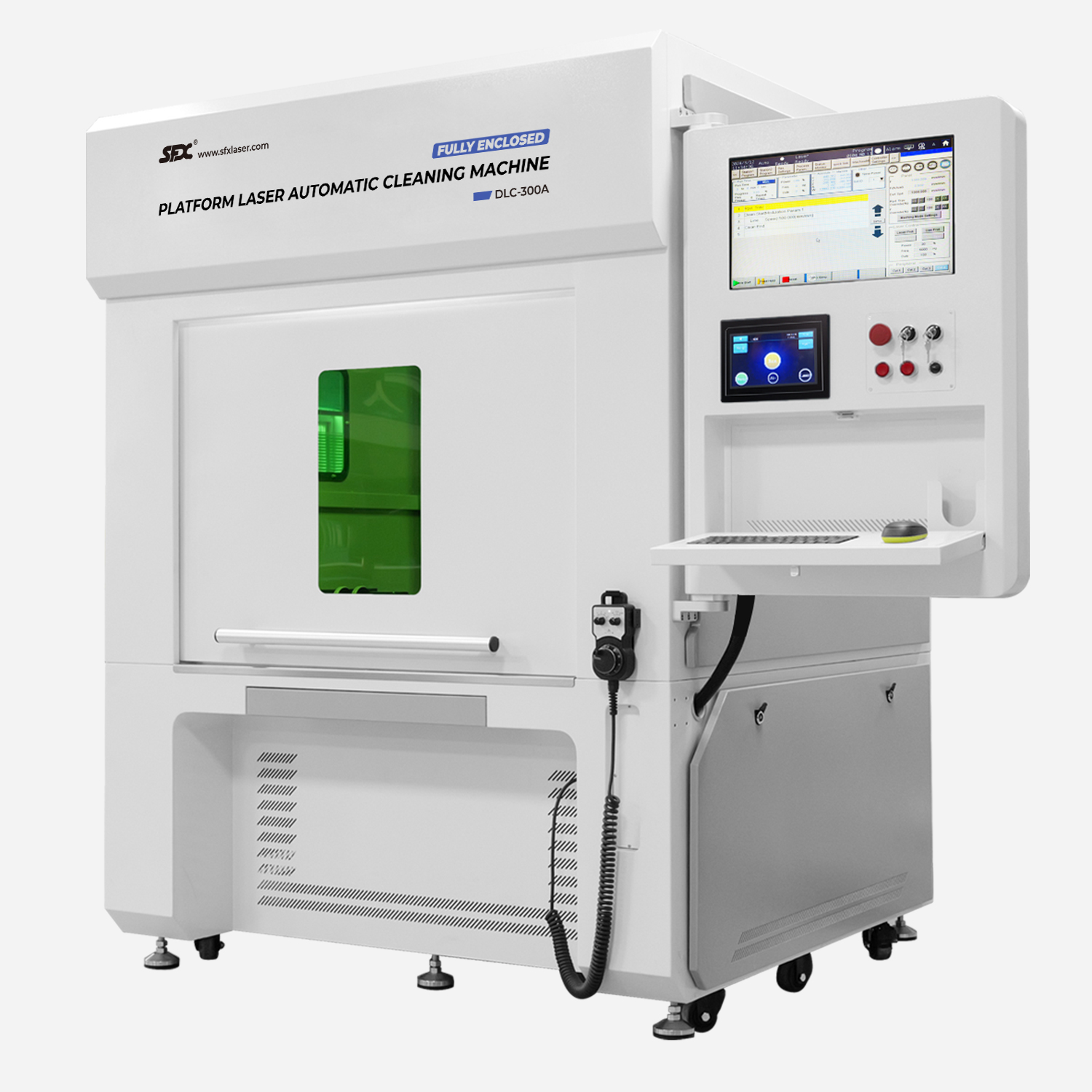 SFX 200W 300W 500W Intelligent Automated Laser Cleaning Machine Fully Enclosed Platform Laser Cleaner for Rust Paint Plating Removal